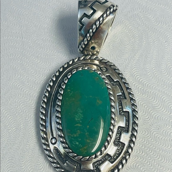 Carolyn Pollack Sterling Silver Turquoise Pendant. - Picture 2 of 6